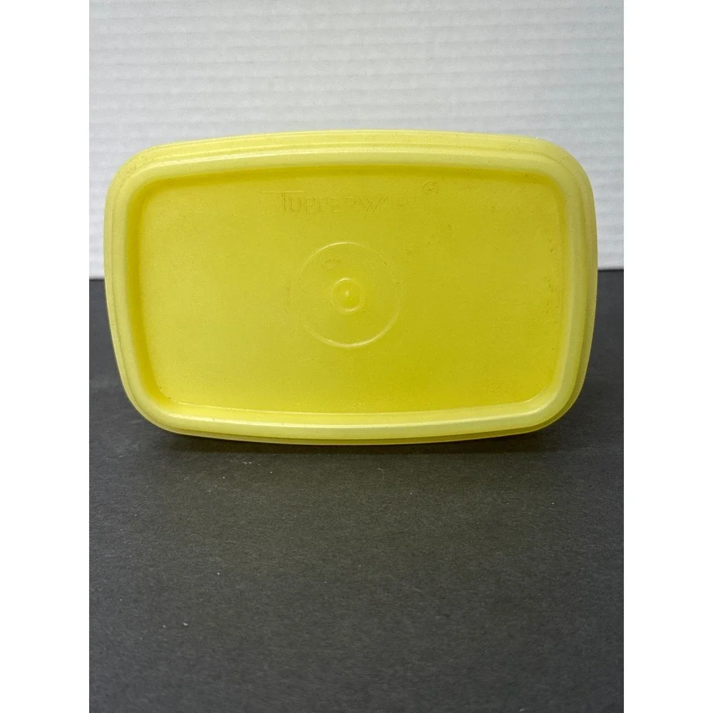Vintage Tupperware Yellow Servalier Container with Lid 1243-8 Rectangular